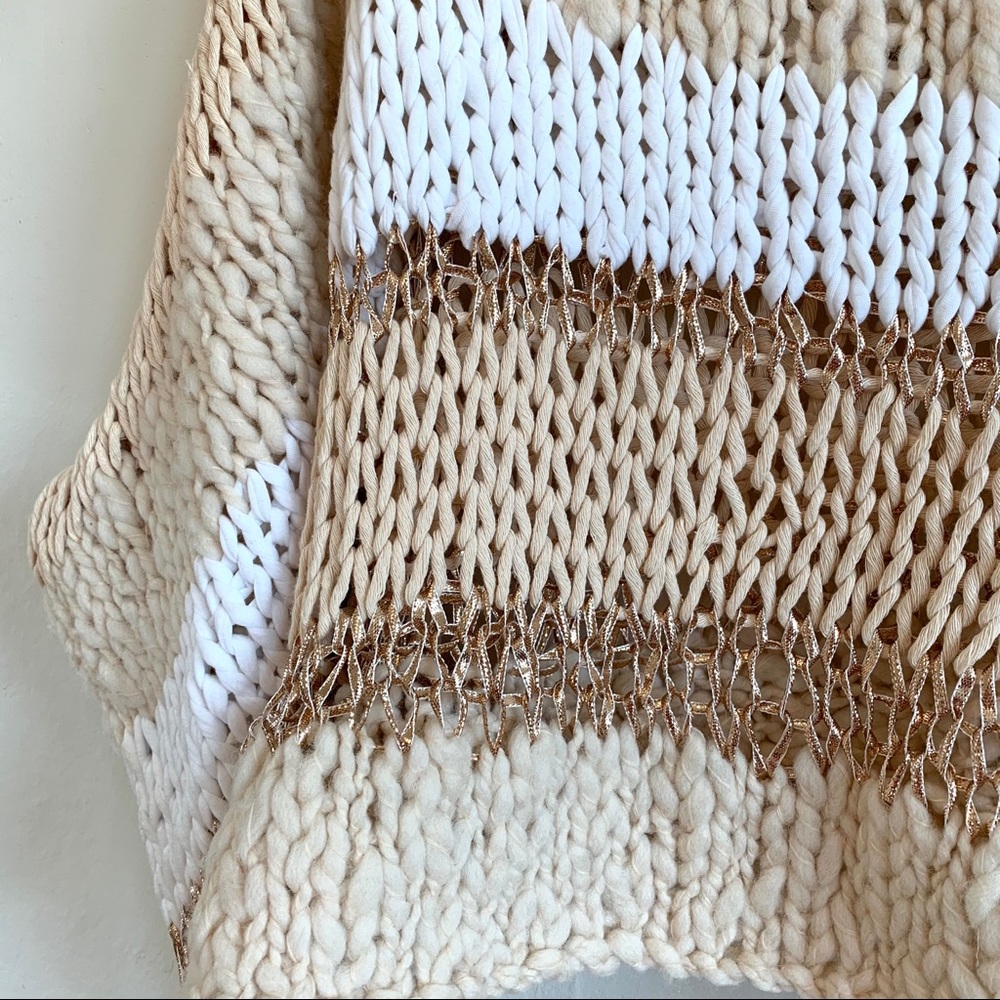 Free People Cropped Knit Sparkle Oversized Sweater - Picture 4 of 14